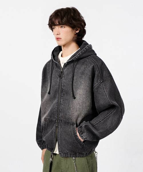 Lookbook DIMITRI BLACK ASI Four Season Essential Hoodie Zip-Up_Denim Vintage Black ABF1DJ01VB