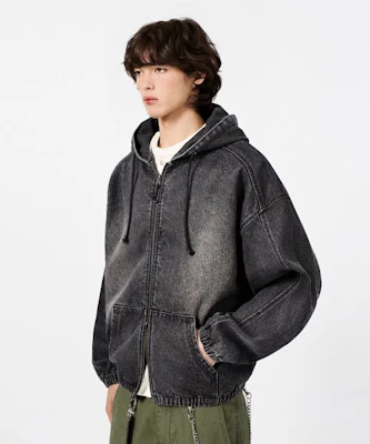DIMITRI BLACK ASI Four Season Essential Hoodie Zip-Up_Denim Vintage Black ABF1DJ01VB Lookbook DIMITRI BLACK ASI Four Season Essential Hoodie Zip-Up_Denim Vintage Black ABF1DJ01VB