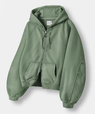 Dimitri Black ASI Four Seasons Essential Cropped Hoodie Zip-Up - Pigment Green ABF1TH02GN Buy Dimitri Black ASI Four Seasons Essential Cropped Hoodie Zip-Up - Pigment Green ABF1TH02GN