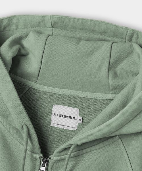Shop Dimitri Black ASI Four Seasons Essential Cropped Hoodie Zip-Up - Pigment Green ABF1TH02GN