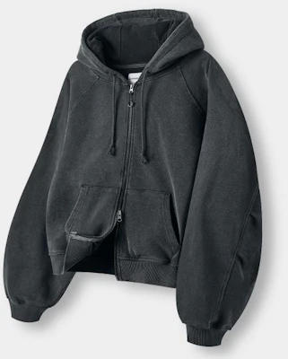 DIMITRI BLACK ASI Four Seasons Essential Hoodie Zip-Up_Crop Pigment Charcoal ABF1TH02CH Buy DIMITRI BLACK ASI Four Seasons Essential Hoodie Zip-Up_Crop Pigment Charcoal ABF1TH02CH