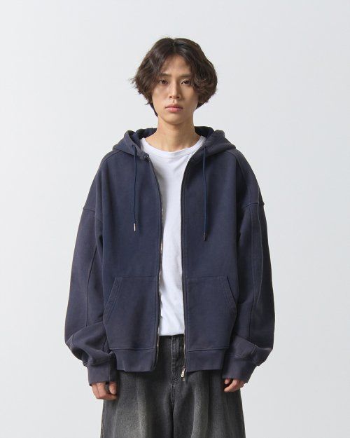 Order DIMITRI BLACK ASI 四季基本款連帽拉鍊外套 - 顏料海軍藍 ABD1TH01NY