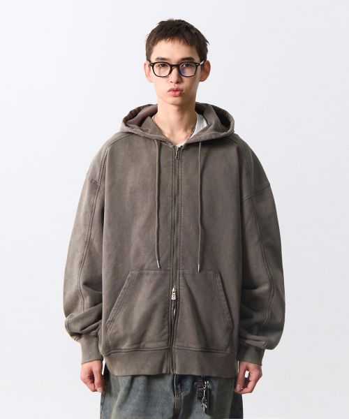 Shop DIMITRI BLACK ASI Four Seasons Essential Hoodie Zip-Up_Pigment Brown ABDNTH01BR