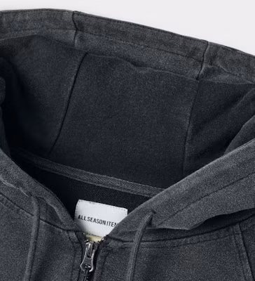 DIMITRI BLACK ASI Four Seasons Essential Hoodie Zip-Up_Crop Pigment Charcoal ABF1TH02CH Shop DIMITRI BLACK ASI Four Seasons Essential Hoodie Zip-Up_Crop Pigment Charcoal ABF1TH02CH