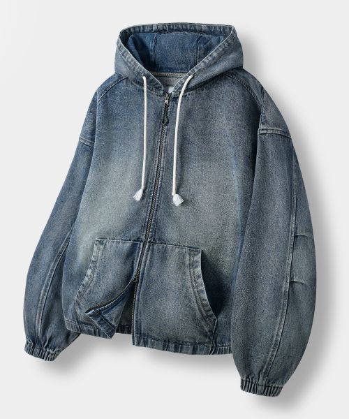 DIMITRI BLACK ASI Four Seasons Essential Zip-Up Hoodie_Denim Dust Indigo ABF1DJ01DI