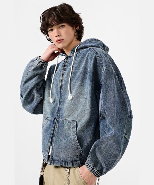 Lookbook DIMITRI BLACK ASI Four Seasons Essential Zip-Up Hoodie_Denim Dust Indigo ABF1DJ01DI