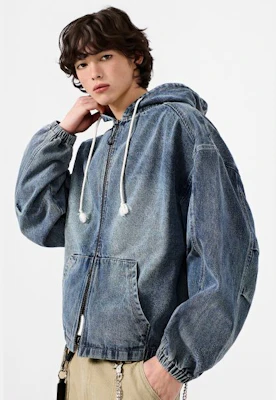 DIMITRI BLACK ASI Four Seasons Essential Zip-Up Hoodie_Denim Dust Indigo ABF1DJ01DI Lookbook DIMITRI BLACK ASI Four Seasons Essential Zip-Up Hoodie_Denim Dust Indigo ABF1DJ01DI