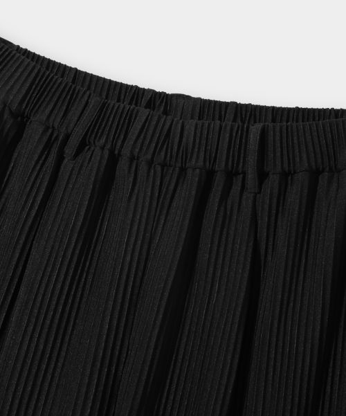 Shop 디미트리 블랙 ASI 와이드 원턱 플리츠 팬츠 - 블랙 ABD4PL03BK