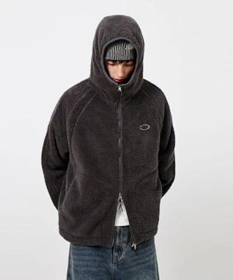 DIMITRI BLACK Balaclava Slash Hood Zip-Up Sherpa Fleece Charcoal VBE8TH02CH Lookbook DIMITRI BLACK Balaclava Slash Hood Zip-Up Sherpa Fleece Charcoal VBE8TH02CH