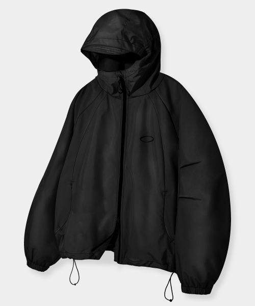 DIMITRI BLACK Balaclava Slash Hoodie Zip-Up Windbreaker Black VBF1JP01BK