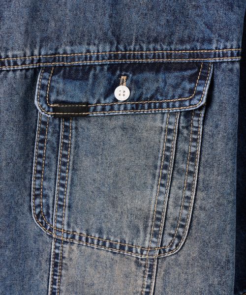 Sizing DIMITRI BLACK 仿舊水洗丹寧外套式襯衫_黛藍色 DBF1SS01DI