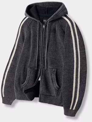 Dimitri Black Pigment Track Knit Hoodie Zip-Up in Pigment Charcoal DBE8KH03CH Buy Dimitri Black Pigment Track Knit Hoodie Zip-Up in Pigment Charcoal DBE8KH03CH