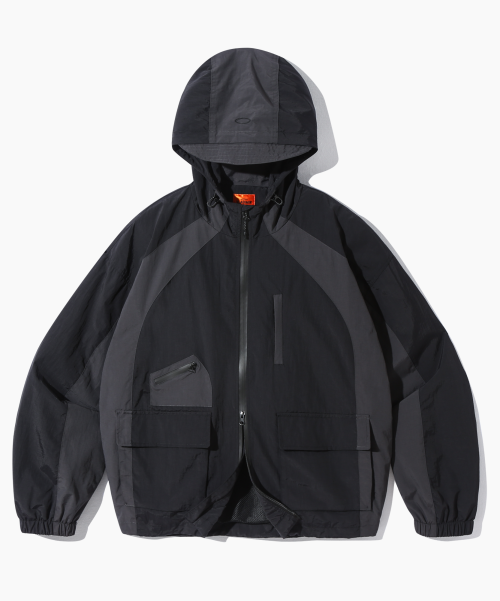 DIMITRI BLACK VLAD 2WAY Authentic Hoodie Windbreaker Jacket - Charcoal/Black VBD1JP02BK