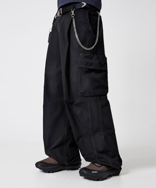 DIMITRI BLACK VLAD Curved Banding Cargo Pants_Black VBF1PL05BK