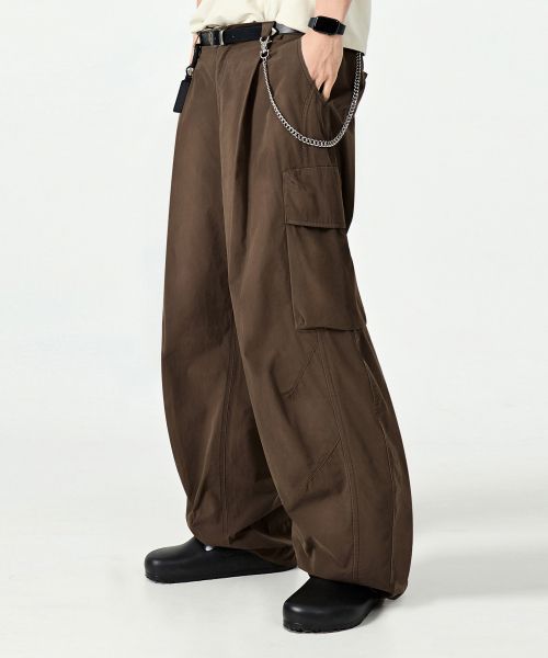 DIMITRI BLACK VLAD Curved Banding Cargo Pants_Brown VBF1PL05BR