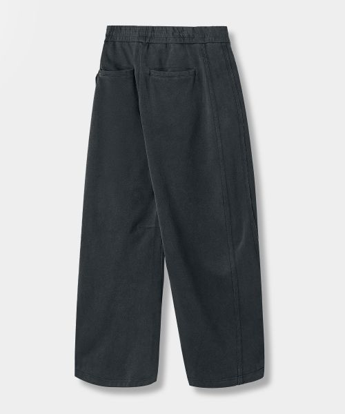 Lookbook DIMITRI BLACK VLAD One Tuck Curved Cutoff Sweatpants_Pigment Charcoal VBF1PL04CH