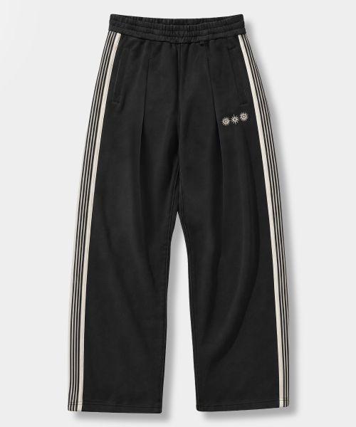 Order Dimitri Black VLAD One Tuck Curved Track Pants (3 Symbol Jersey) Black & Ivory VBF7PL05BB