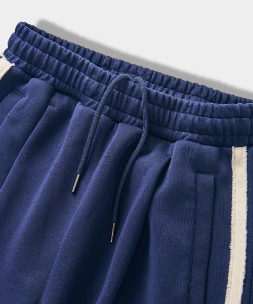Shop DIMITRI BLACK VLAD One Tuck Curved Track Sweatpants - Navy VBE8PL01NY