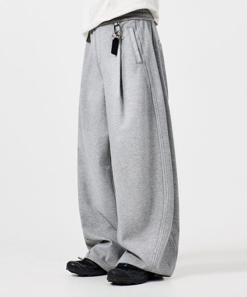DIMITRI BLACK VLAD Single Tuck Curved Cutoff Sweatpants_Melange VBF1PL04MG