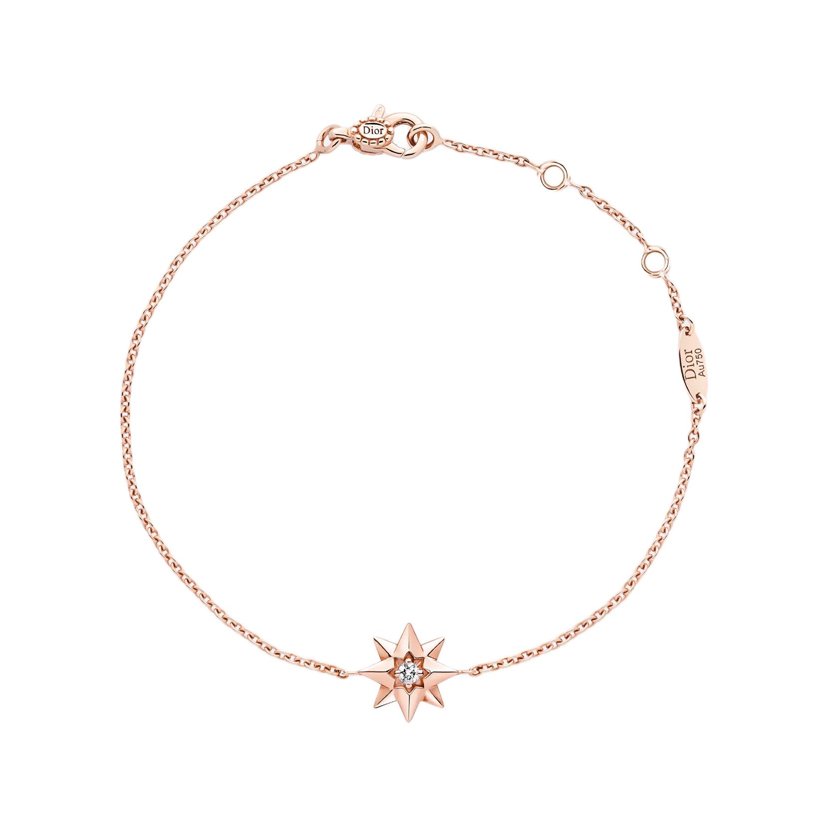 DIOR 18K Rose Gold Bracelet with Engraved Logo Details for Women. JRDV95247_0000