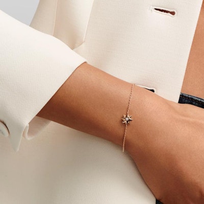 DIOR 18K玫瑰金女士手鍊,刻有品牌標誌細節。 JRDV95247_0000 Lookbook DIOR 18K玫瑰金女士手鍊,刻有品牌標誌細節。 JRDV95247_0000