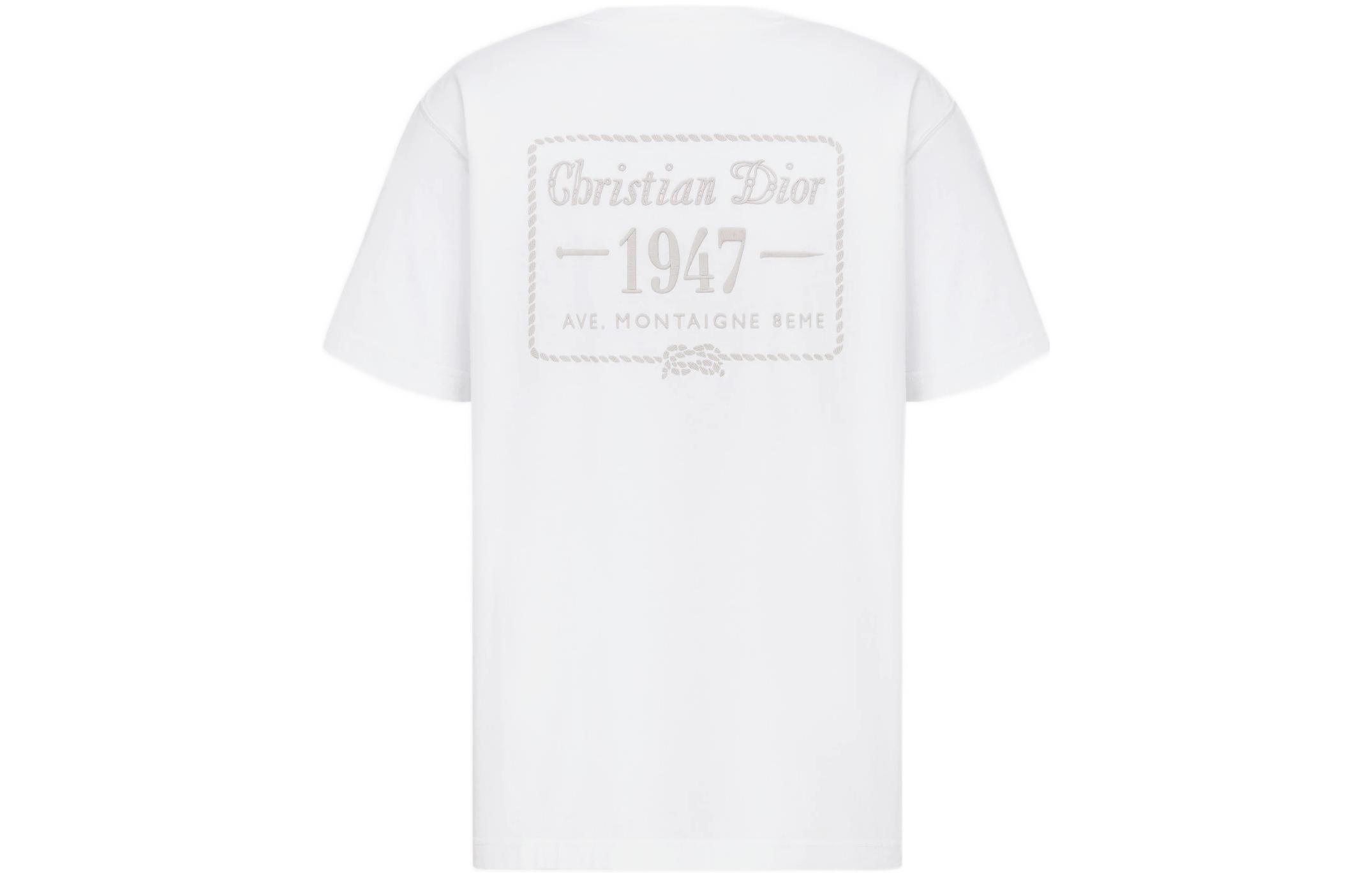 DIOR 1947 Limited Edition White Logo Crewneck Oversized  T-Shirt. 243J634A0677-C081 圖 3