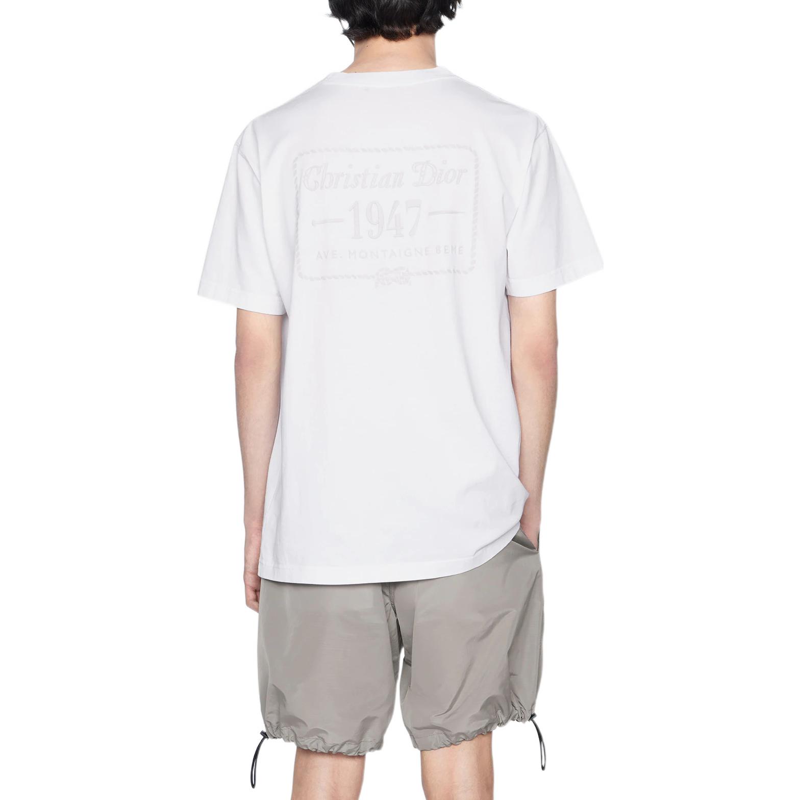 DIOR 1947 Limited Edition White Logo Crewneck Oversized  T-Shirt. 243J634A0677-C081 圖 5