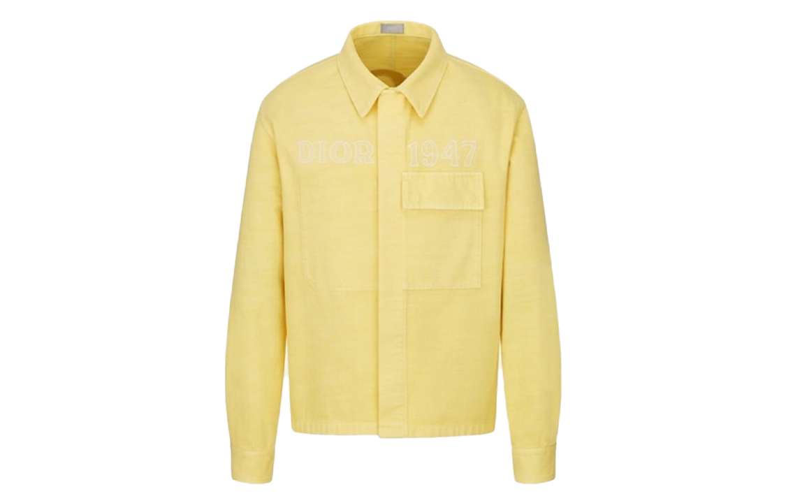 DIOR 1947 Logo Embroidered Pocket Denim Jacket Yellow - 013D488C239X-C281