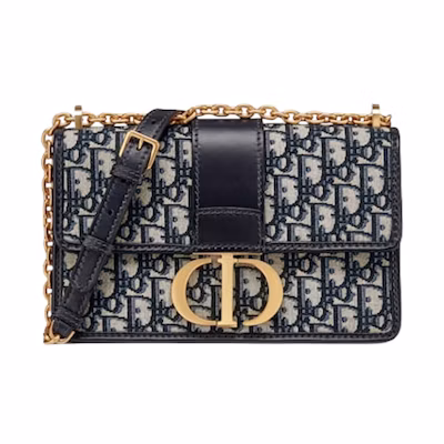 Dior 30 Montaigne Chain Bag Dior Oblique Jacquard Blue