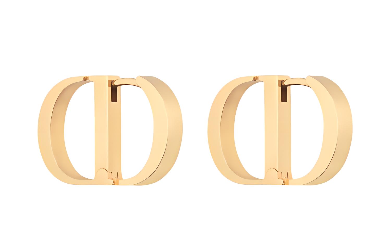 Dior 30 Montaigne Logo Earrings Gold-Tone Metal E1526MTGMT-D300