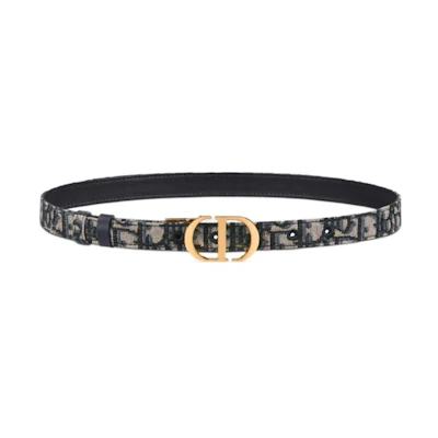 Dior 30 Montaigne Reversible Belt Oblique Print & Smooth Leather Multicolor 2cm. B0178UWEO-M928