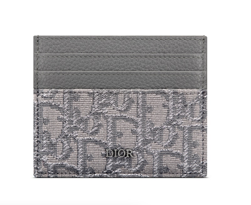 Dior (6 Card Slot) Card Holder Dior Oblique Jacquard Ruthenium/Gray