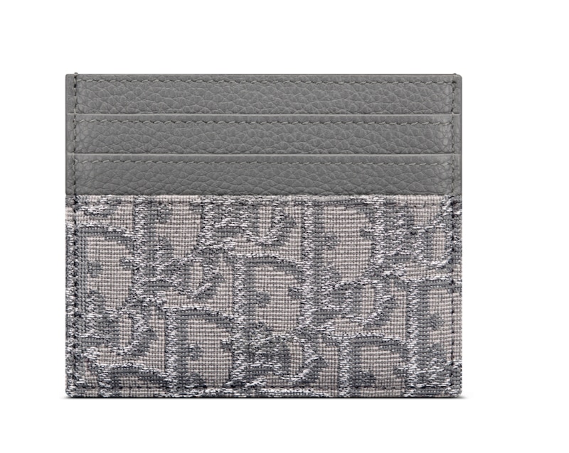 Order Dompet Kartu Dior (6 Slot) Dior Oblique Jacquard Ruthenium/Abu-Abu