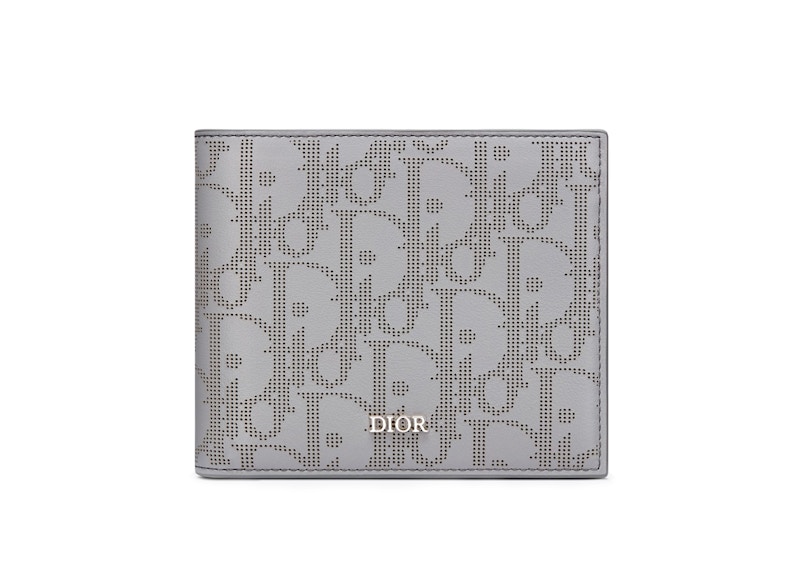 Dior (8-Slot) Wallet Oblique Jacquard Gray