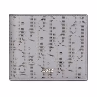 Dior (8-Slot) Wallet Oblique Jacquard Gray