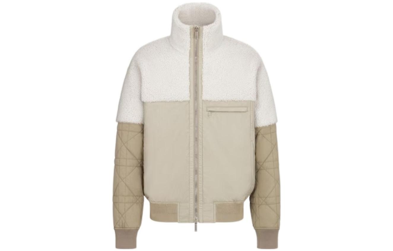 Order DIOR Chaqueta Beige Patchwork Cuello Alto Casual de Manga Larga 343C410A5939-C188