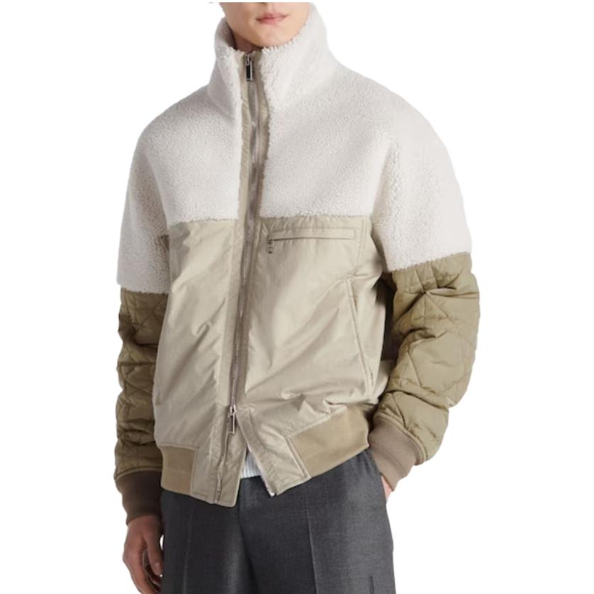 Lookbook DIOR Chaqueta Beige Patchwork Cuello Alto Casual de Manga Larga 343C410A5939-C188