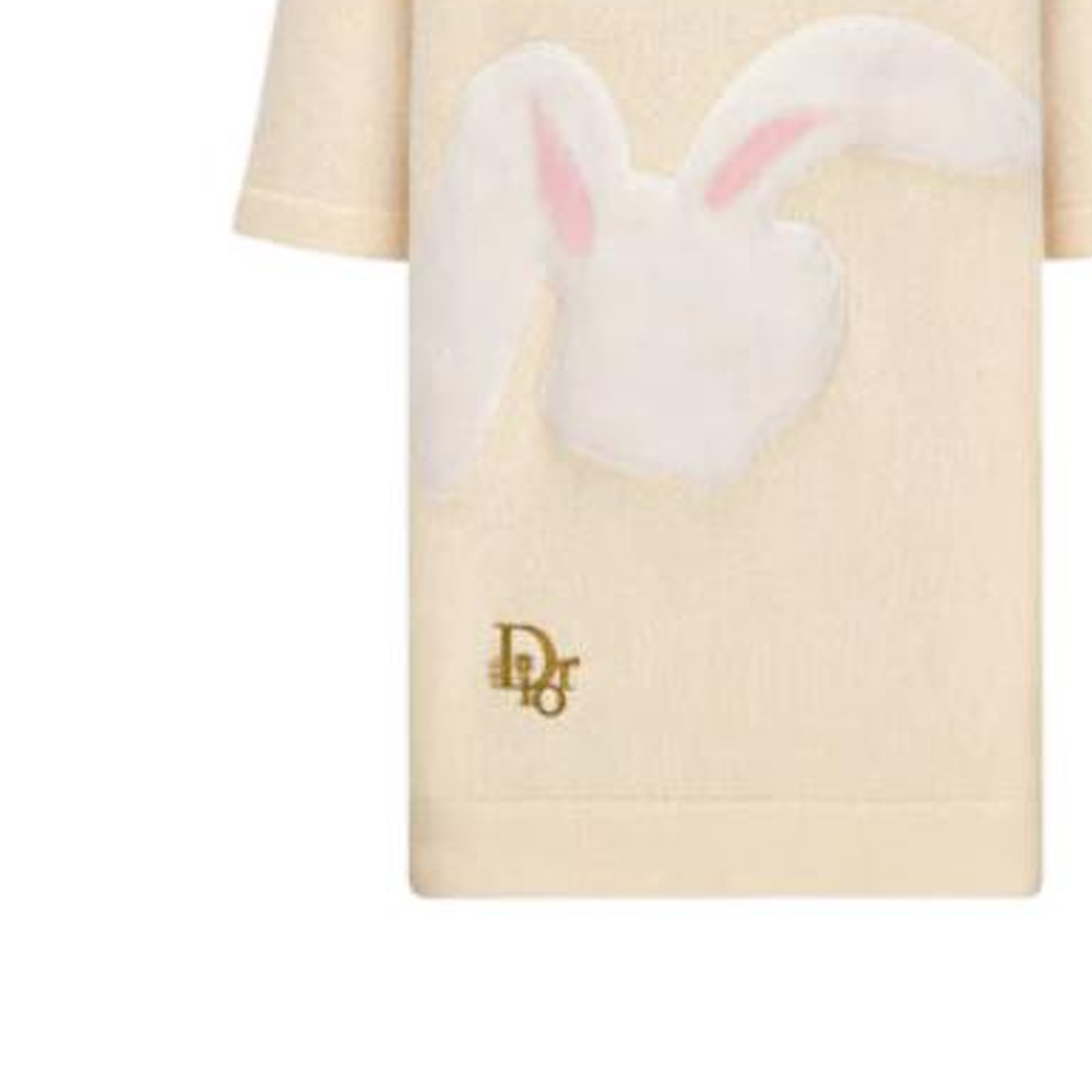 Purchase DIOR Polo Camiseta Beige con Estampado de Conejo y Manga Corta 313M831AT498-C081