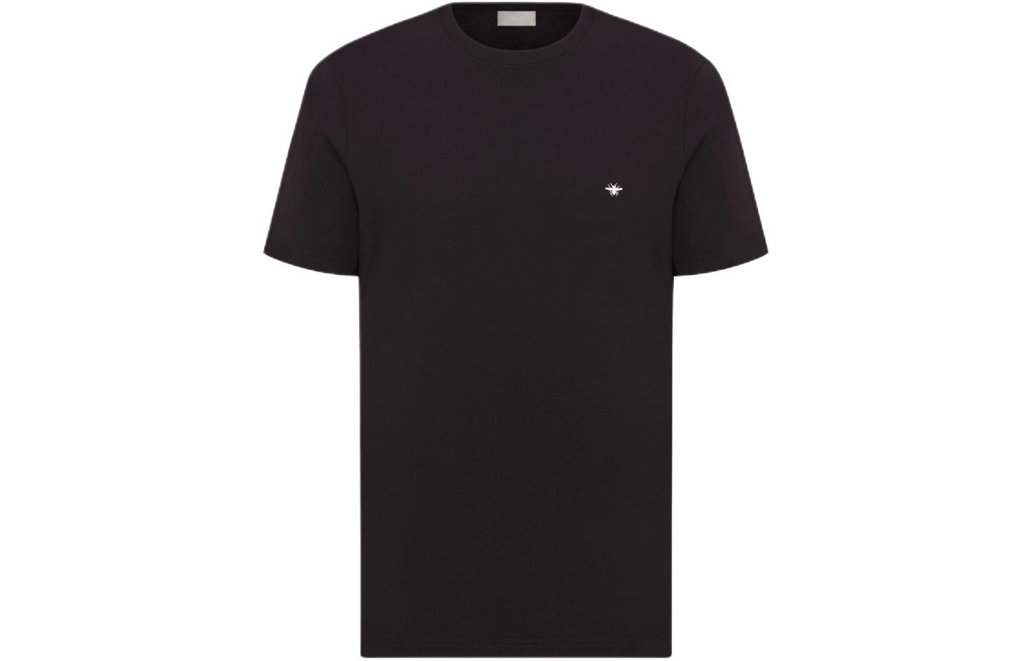 DIOR  Black Cotton Bee Embroidered Crewneck Short Sleeve T-Shirt 733J603B0677-C980 圖 2