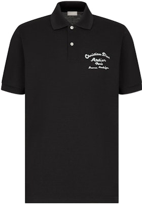 DIOR Black Cotton Logo Embroidered Polo Shirt. 293J832A0448-C988 Buy DIOR Black Cotton Logo Embroidered Polo Shirt. 293J832A0448-C988