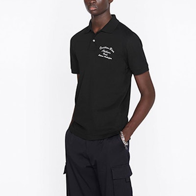 DIOR Black Cotton Logo Embroidered Polo Shirt. 293J832A0448-C988 Sizing DIOR Black Cotton Logo Embroidered Polo Shirt. 293J832A0448-C988