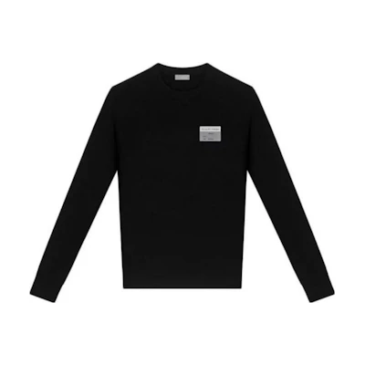 DIOR Black Crewneck Pullover Sweater with Solid Letter Print. 923M649AT938-C980