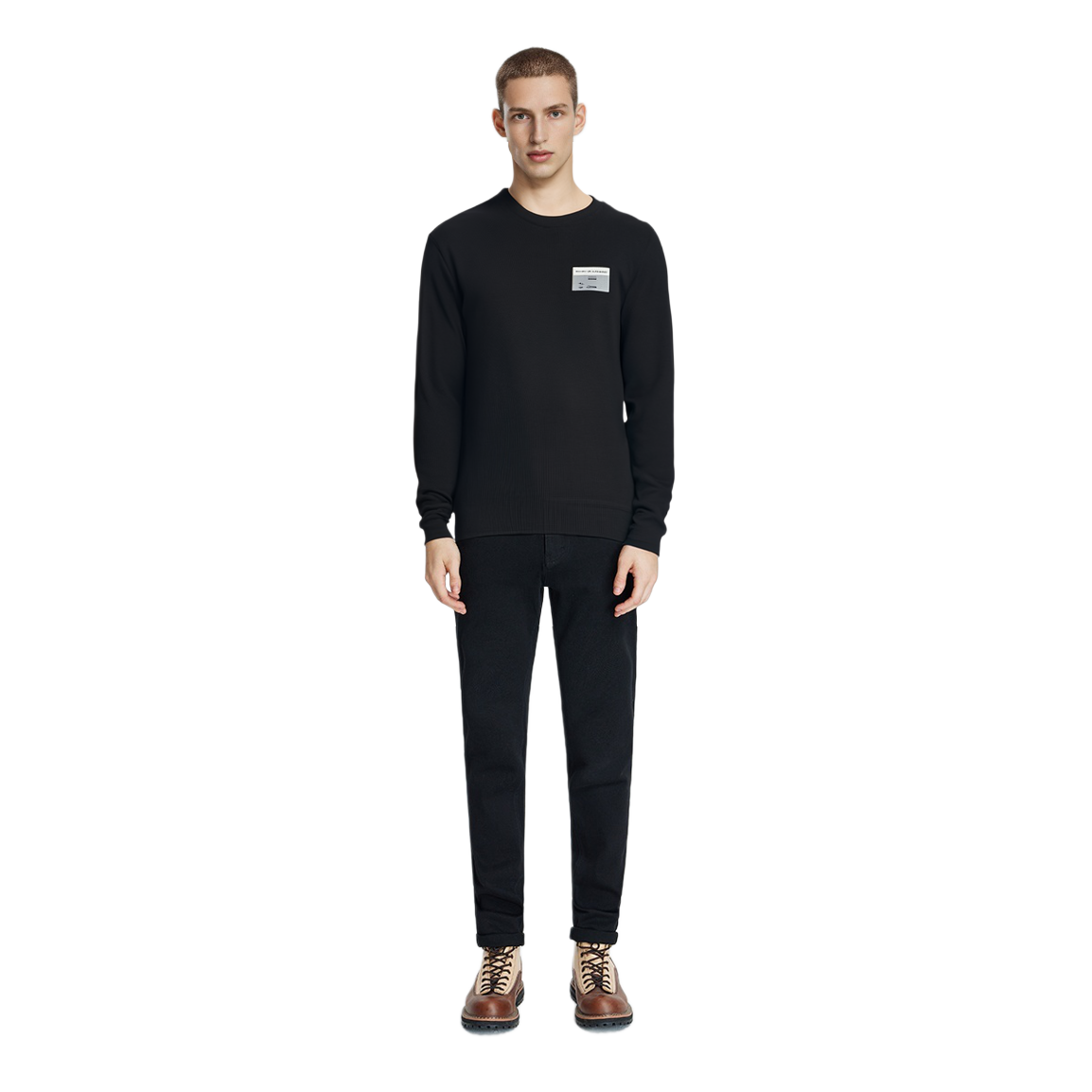 Purchase ディオール ブラック クルーネック プルオーバー セーター ロゴプリント入り 923M649AT938-C980