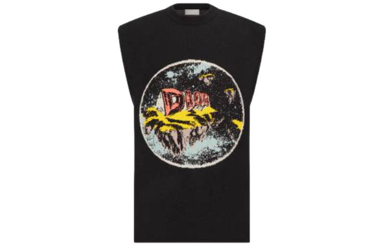 Order DIOR  Black Crewneck Sweater with Abstract Letter Embroidery Design 393M664AT693-C982