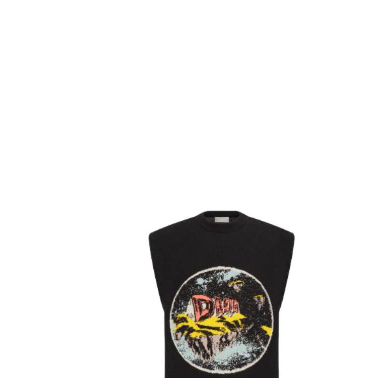 Sizing DIOR  Black Crewneck Sweater with Abstract Letter Embroidery Design 393M664AT693-C982