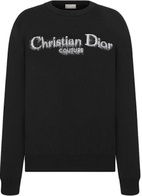 DIOR Suéter Negro de Punto con Logo Jacquard y Cuello Redondo. 443M645AT884-C980 Order DIOR Suéter Negro de Punto con Logo Jacquard y Cuello Redondo. 443M645AT884-C980