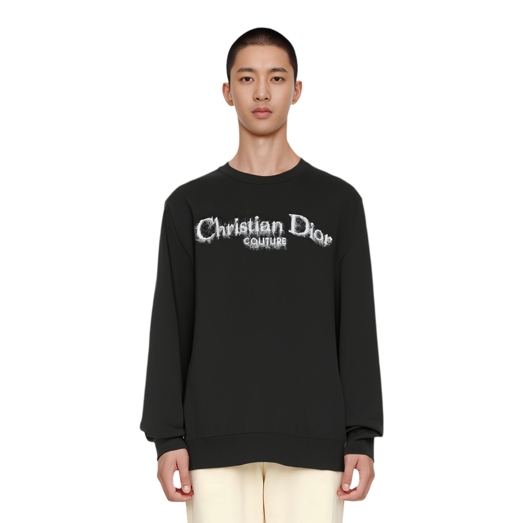 Purchase DIOR Suéter Negro de Punto con Logo Jacquard y Cuello Redondo. 443M645AT884-C980