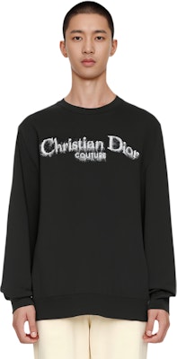 DIOR Suéter Negro de Punto con Logo Jacquard y Cuello Redondo. 443M645AT884-C980 Purchase DIOR Suéter Negro de Punto con Logo Jacquard y Cuello Redondo. 443M645AT884-C980