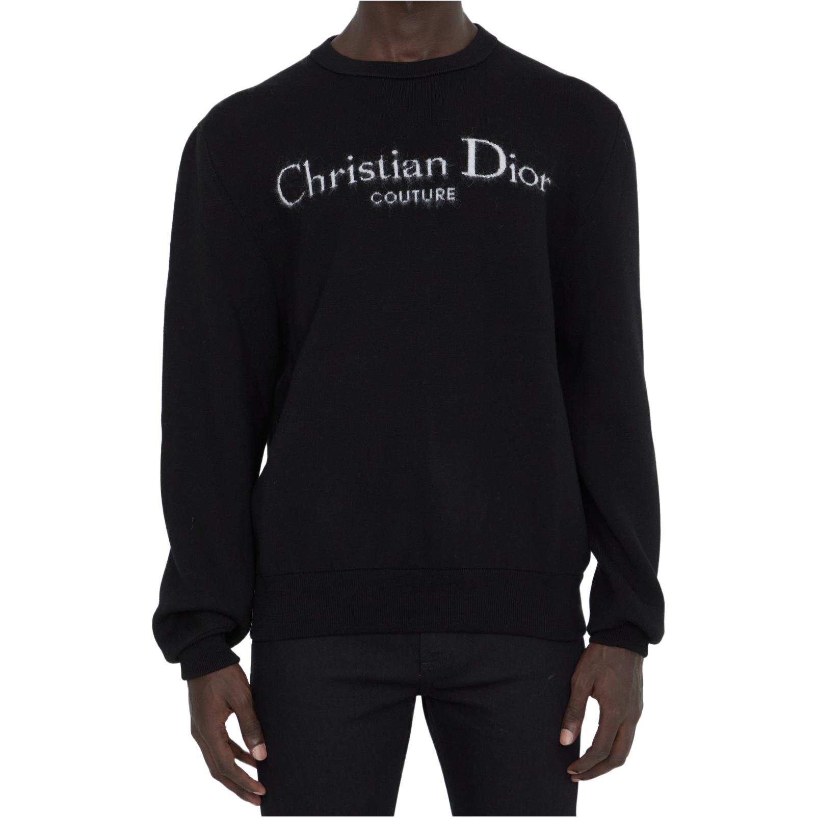 Details for DIOR Suéter Negro de Punto con Logo Jacquard y Cuello Redondo. 443M645AT884-C980