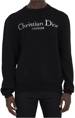 DIOR Suéter Negro de Punto con Logo Jacquard y Cuello Redondo. 443M645AT884-C980 Details for DIOR Suéter Negro de Punto con Logo Jacquard y Cuello Redondo. 443M645AT884-C980